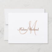 Carte de note plat Monogramme Kraft (Devant)
