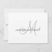 Carte de note plat Monogramme Kraft (Devant)