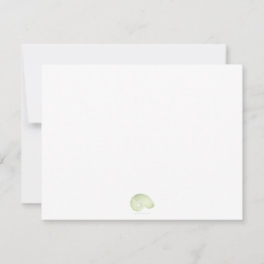 Carte de note plat Nautilus vert clair (Dos)