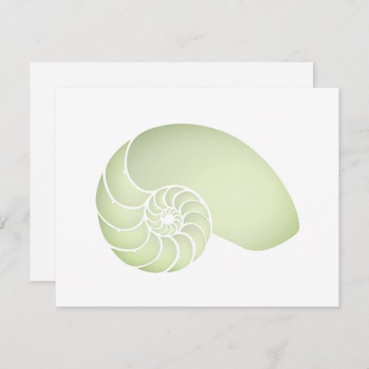 Carte de note plat Nautilus vert clair (Devant / Derrière)