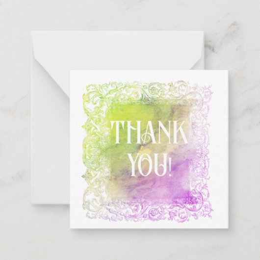 *~* Carte de note plat Ombre Pastel MERCI AP62 (Devant)