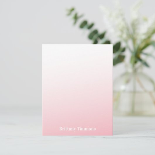 Carte de note Plat Ombre rose (Debout devant)