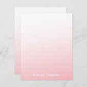 Carte de note Plat Ombre rose (Devant / Derrière)