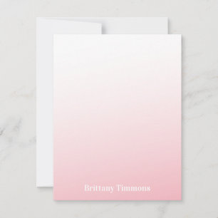 Carte de note Plat Ombre rose