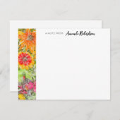 Carte de note plat orange rouge Rudbeckia (Devant / Derrière)