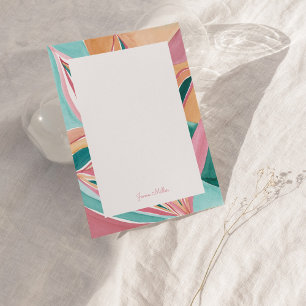 Carte de note plat personnalisée Art Abstrait bota