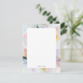 Carte de note plat personnalisée Art Abstrait colo (Debout devant)