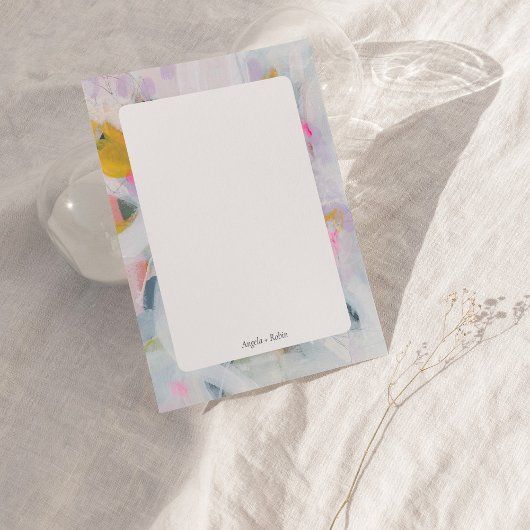 Carte de note plat personnalisée Art Abstrait colo