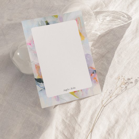 Carte de note plat personnalisée Art Abstrait colo