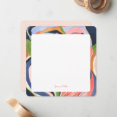 Carte de note plat personnalisée Art Abstrait colo (Devant/Arrière en situation)