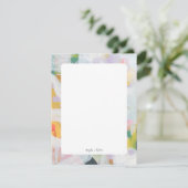 Carte de note plat personnalisée Art Abstrait colo (Debout devant)