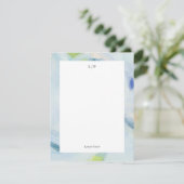 Carte de note plat personnalisée Blue Abstrait Art (Debout devant)