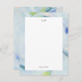Carte de note plat personnalisée Blue Abstrait Art (Devant / Derrière)