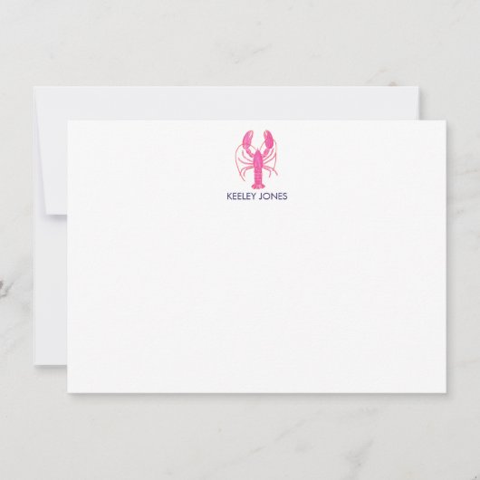 Carte de note plat personnalisée Chic Coastal Homa (Devant)