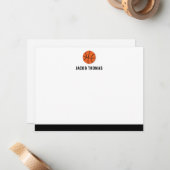 Carte de note plat personnalisée de basket-ball mo (Devant/Arrière en situation)