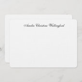 Carte de note plat personnalisée en lin (Devant / Derrière)