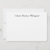 Carte de note plat personnalisée en lin (Devant)