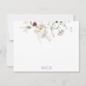 Carte de note plat personnalisée Fleurs sauvages d (Devant)