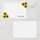 Carte de note plat personnalisée Tournesol (Devant / Derrière)