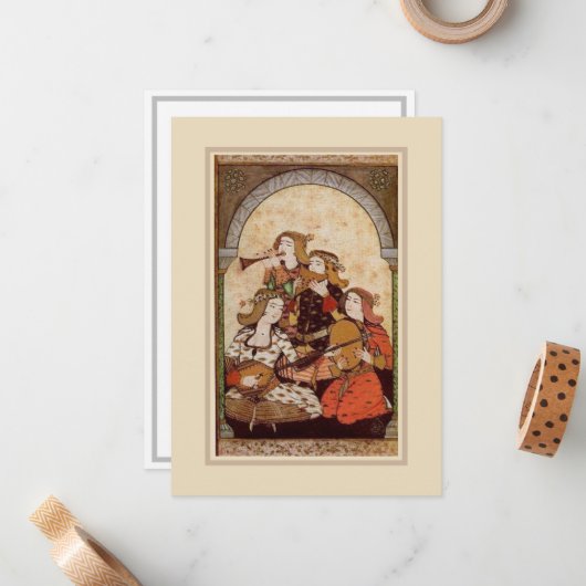 Carte de note plat pour la fête (Devant/Arrière en situation)