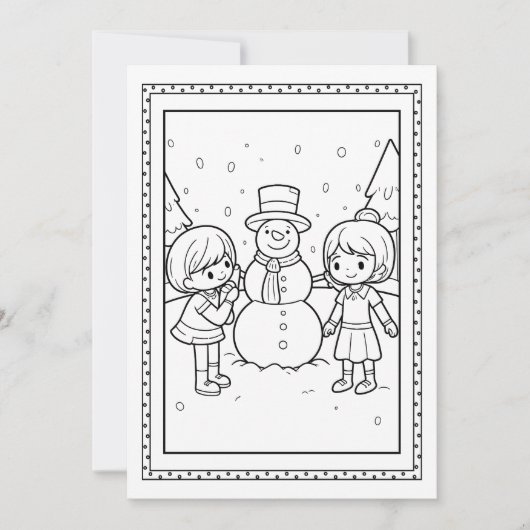 Carte de note plat pour les enfants Christmas Snow (Devant)