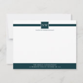 Carte de note plat professionnelle Monogramme (Devant)