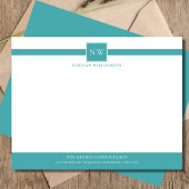 Carte de note plat professionnelle Monogramme prof