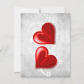 Carte de note plat Red Valentine Hearts (Dos)