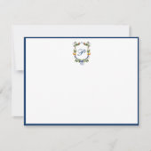 Carte de note plat vintage Monogramme personnalisé (Devant)