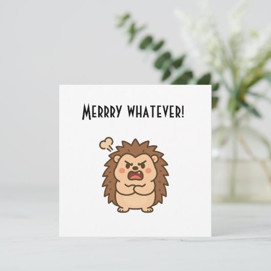 Carte de note plat Wonky Zoo Moody Hedgehog (Debout devant)