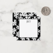 Carte de note plate blanche et noire personnalisée (Devant/Arrière en situation)