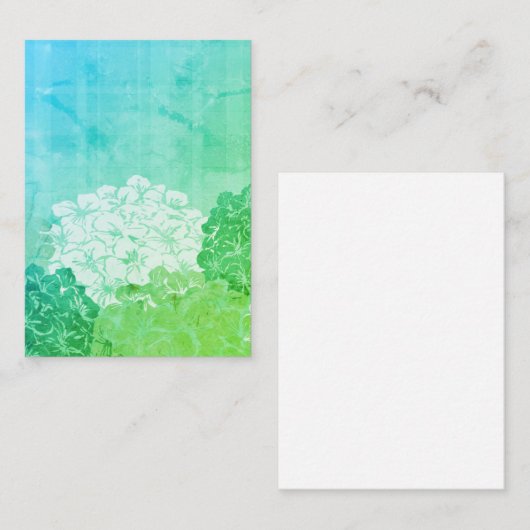 Carte de note plate Bright Hydrangea Blooms (Devant / Derrière)