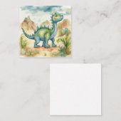 Carte de note plate Cute Dinosaur Aquarelle Storyb (Devant / Derrière)
