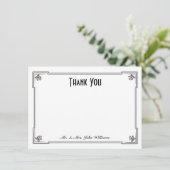 Carte de note plate de Merci de style d'art déco (Debout devant)