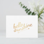 Carte de note plate en or | Bonjour Soleil (Debout devant)