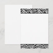Carte de note plate - Impression zèbre (Devant / Derrière)