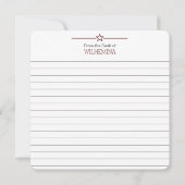 Carte de note plate Maroon & Grey Texas (Dos)