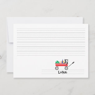 Carte de note plate rayée personnalisée de chariot