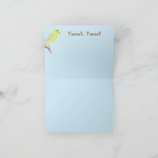 Carte de note pliée : Canari (Intérieur)
