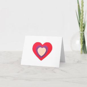 Carte de note pliée de Heart Valentines Day Sm 4"