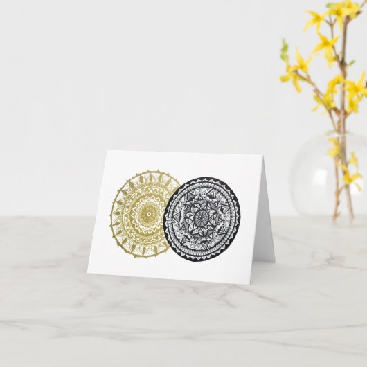 Carte de note pliée Eclipse (Fleur jaune)