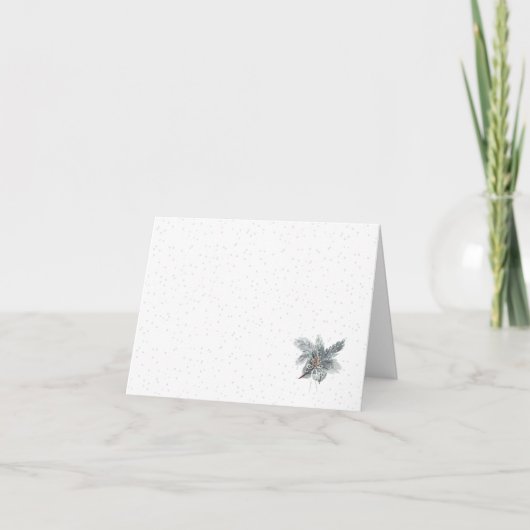 Carte de note pliée en Pinecone d'hiver (Devant)