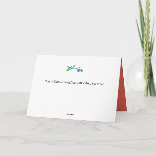 Carte de note pliée : Flamants roses (Dos)