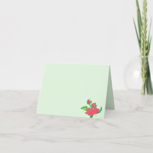 Carte de note pliée : Fleur japonaise (Devant)