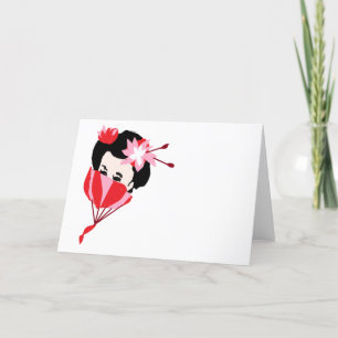 Carte de note pliée : Geisha Girl