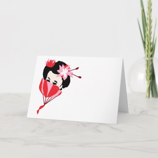 Carte de note pliée : Geisha Girl (Devant)