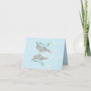 Carte de note pliée : Lizard de couleur orientale