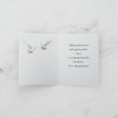 Carte de note pliée Merci de la croix de colombe (Intérieur)