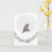Carte de note pliée Owl Dreams (Fleur jaune)