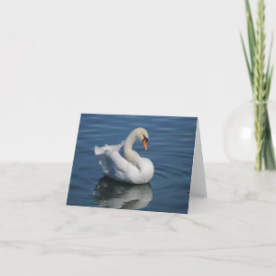 Carte de note pliée photo du cygne muet